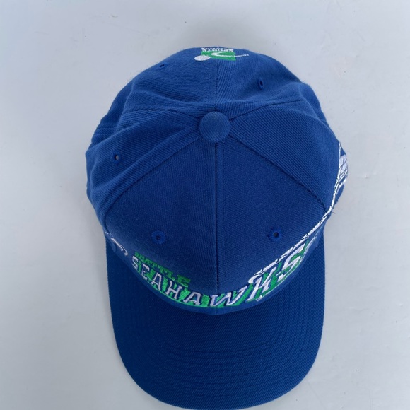 Vtg 90s Seattle Seahawks Sports Specialties Laser Shadow Pro Line Snapback Hat - Picture 6 of 9